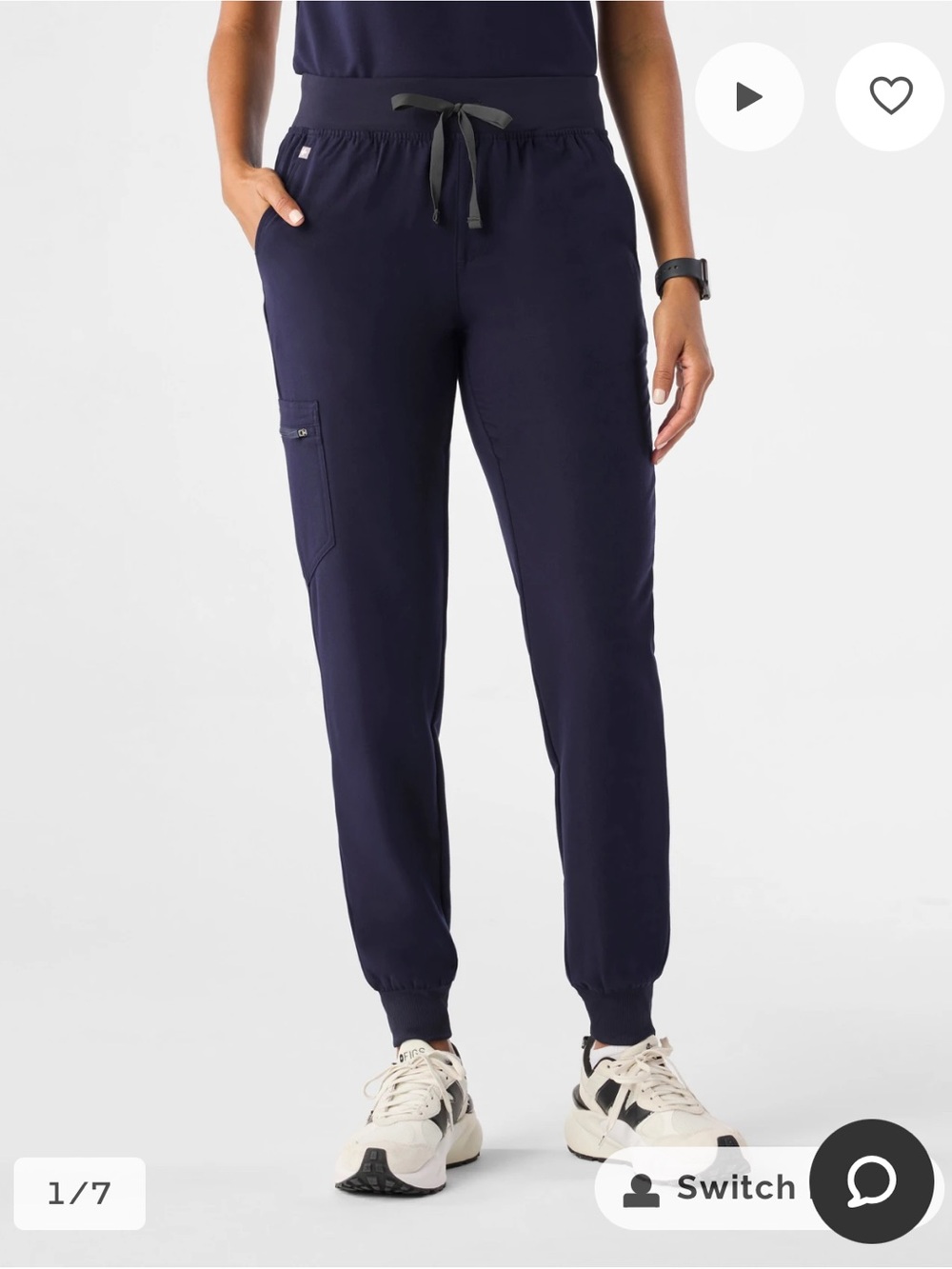 Women’s Figs Zamora Jogger Scrub Pants in Navy | Size Large Tall